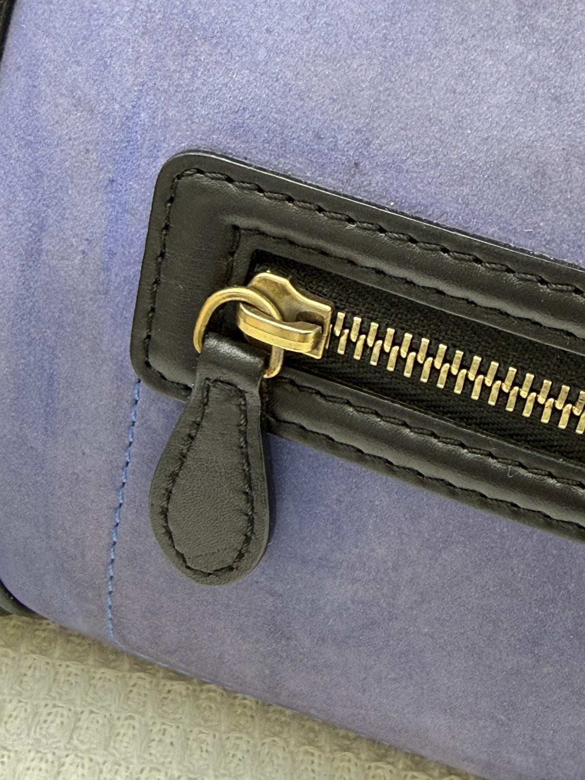 Celine Mini Luggage Tote - Navy, Black and Taupe detail view 5