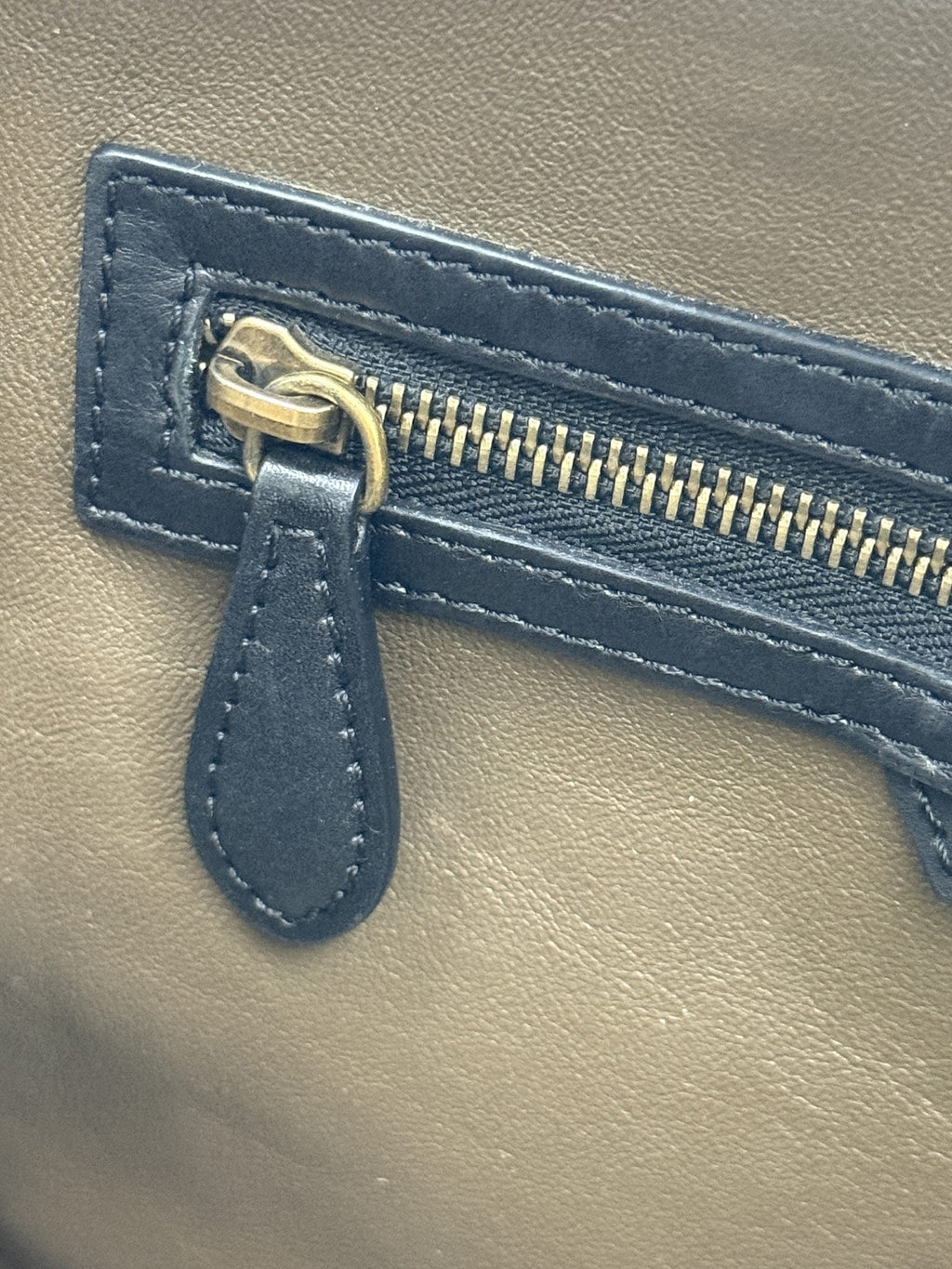 Celine Mini Luggage Tote - Navy, Black and Taupe detail view 8