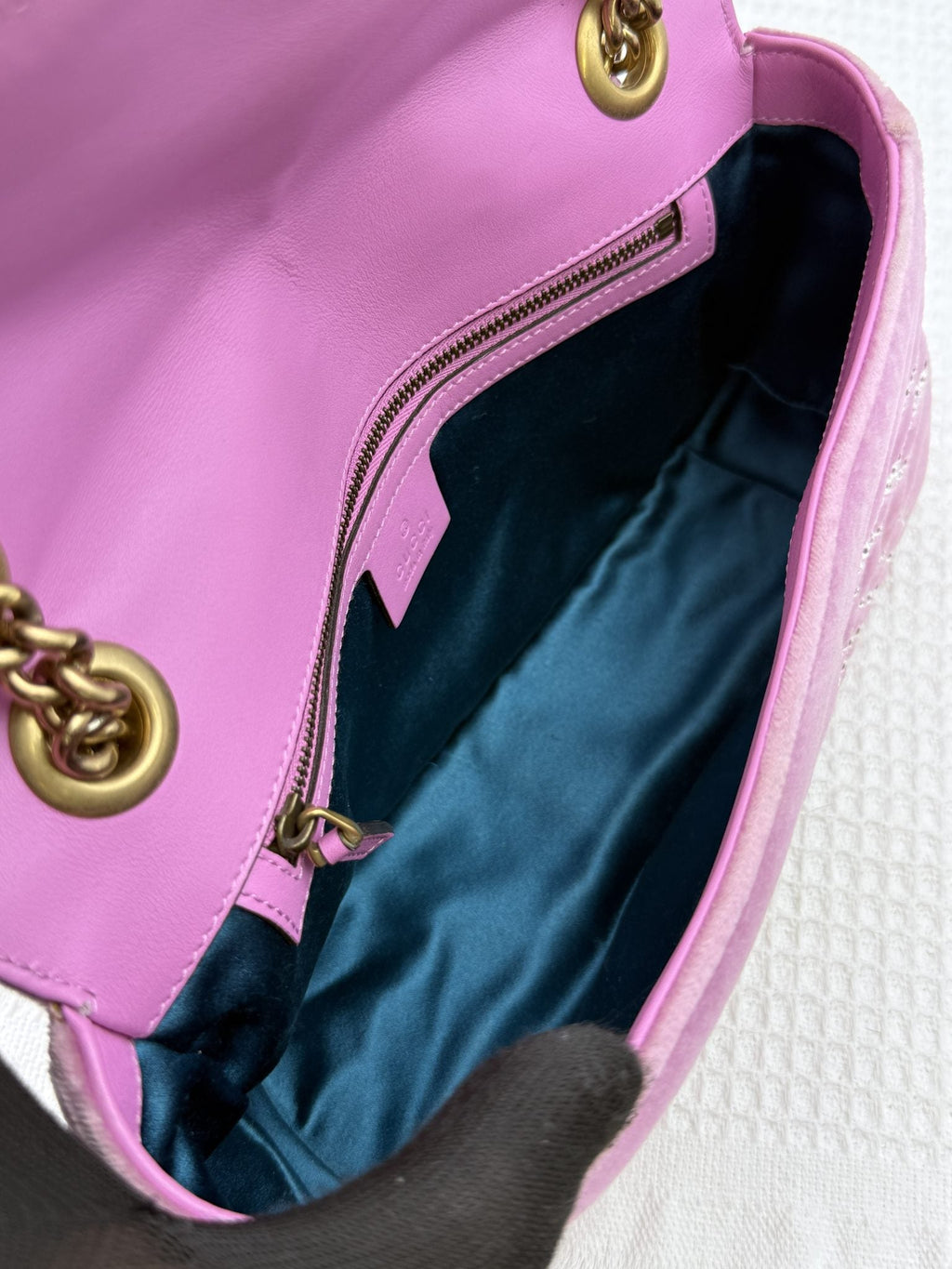 Gucci Marmont Embellished Mini - Pink Velvet detail view 7