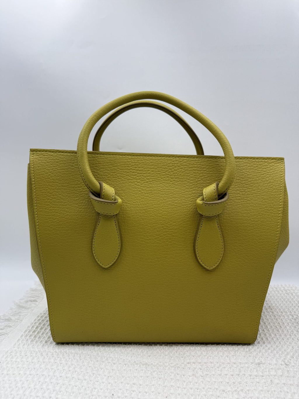 Celine Cabas Phantom Tote - Yellow Pebbled Leather front view