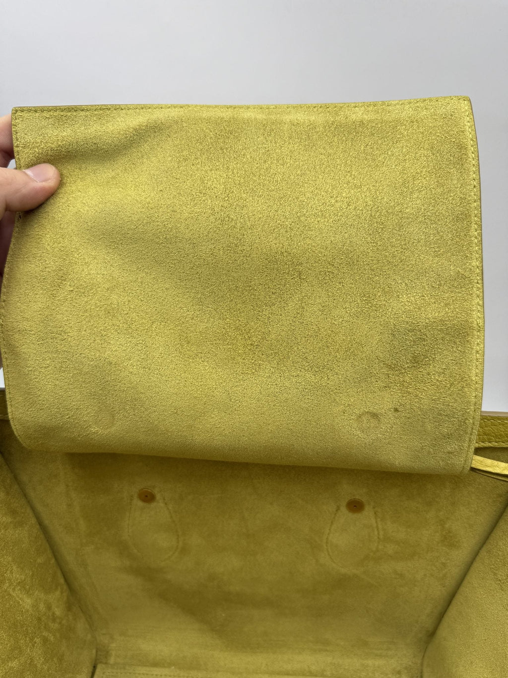 Celine Cabas Phantom Tote - Yellow Pebbled Leather detail view 7