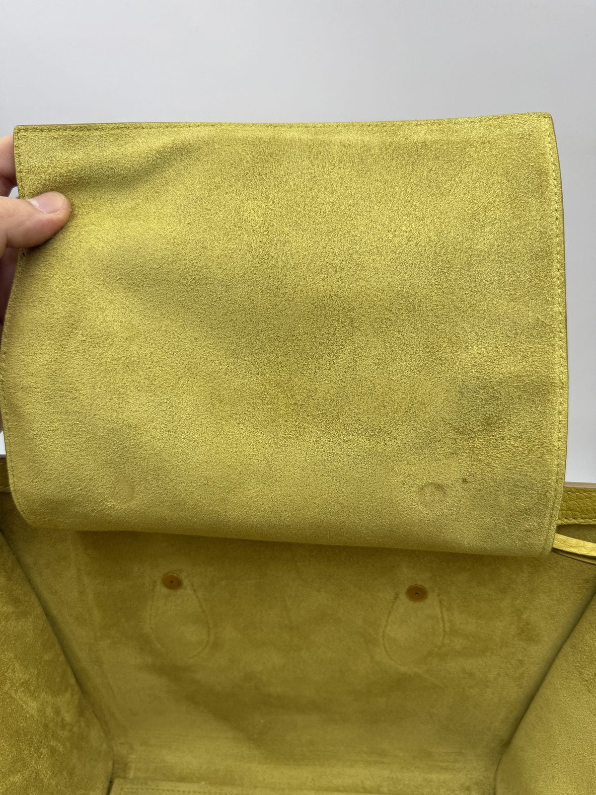 Celine Cabas Phantom Tote - Yellow Pebbled Leather detail view 7
