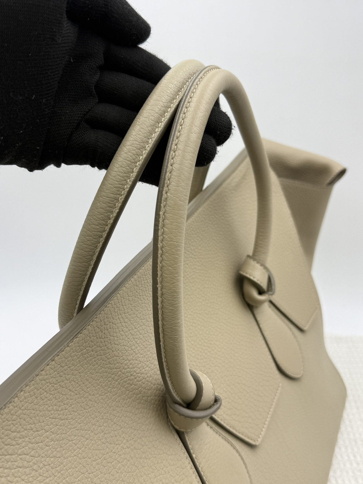 Celine Tie Tote - Taupe Grained Leather detail view 4