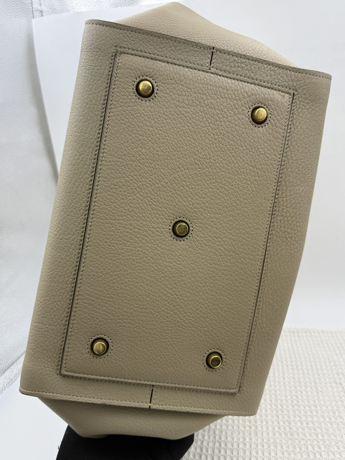 Celine Tie Tote - Taupe Grained Leather detail view 5