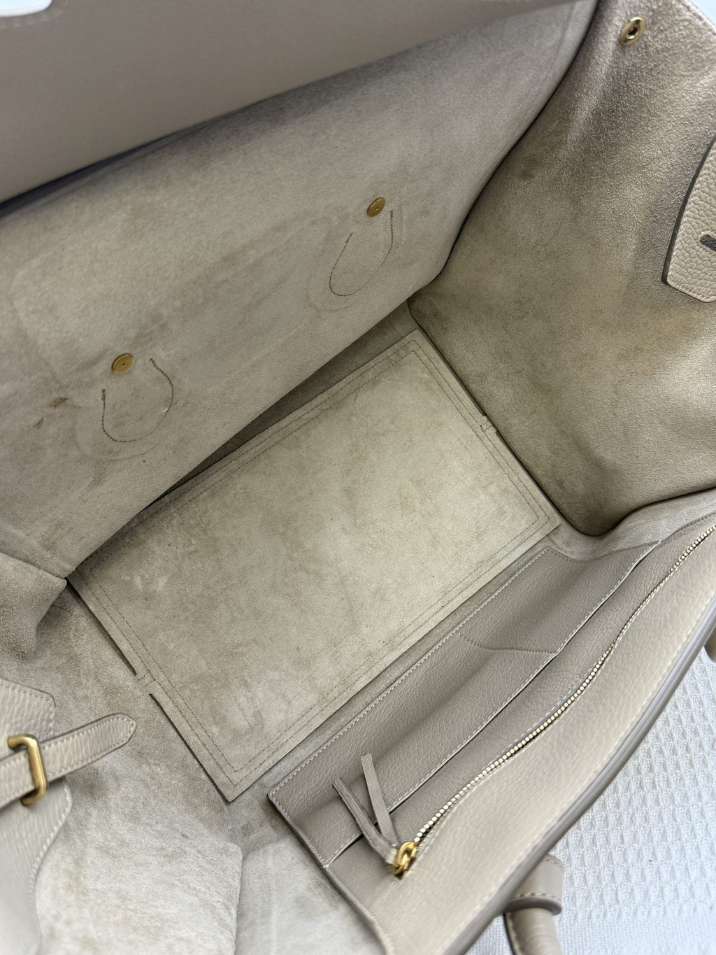 Celine Tie Tote - Taupe Grained Leather detail view 7