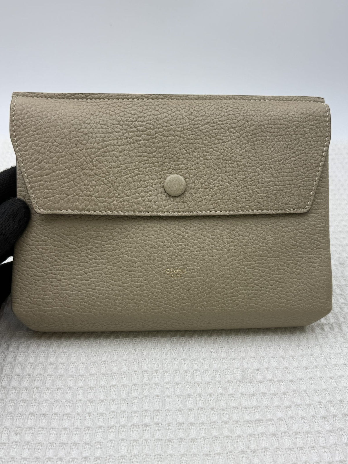 Celine Tie Tote - Taupe Grained Leather detail view 10