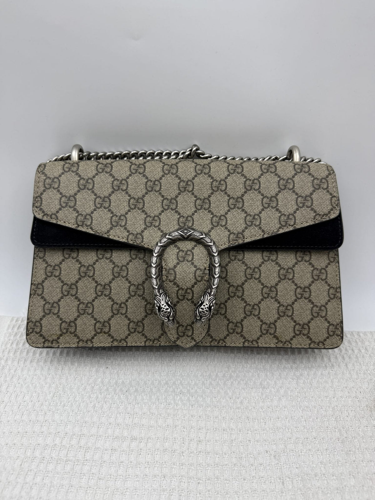 Gucci Dionysus - GG Supreme and Black front view