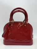 Louis Vuitton Alma BB - Red Monogram Vernis Leather front view
