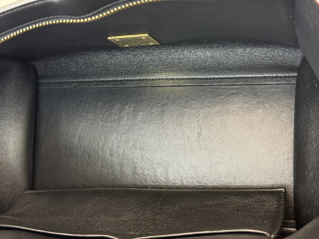 Celine Trapeze - Navy, Black and Red Leather and Suede detail view 5