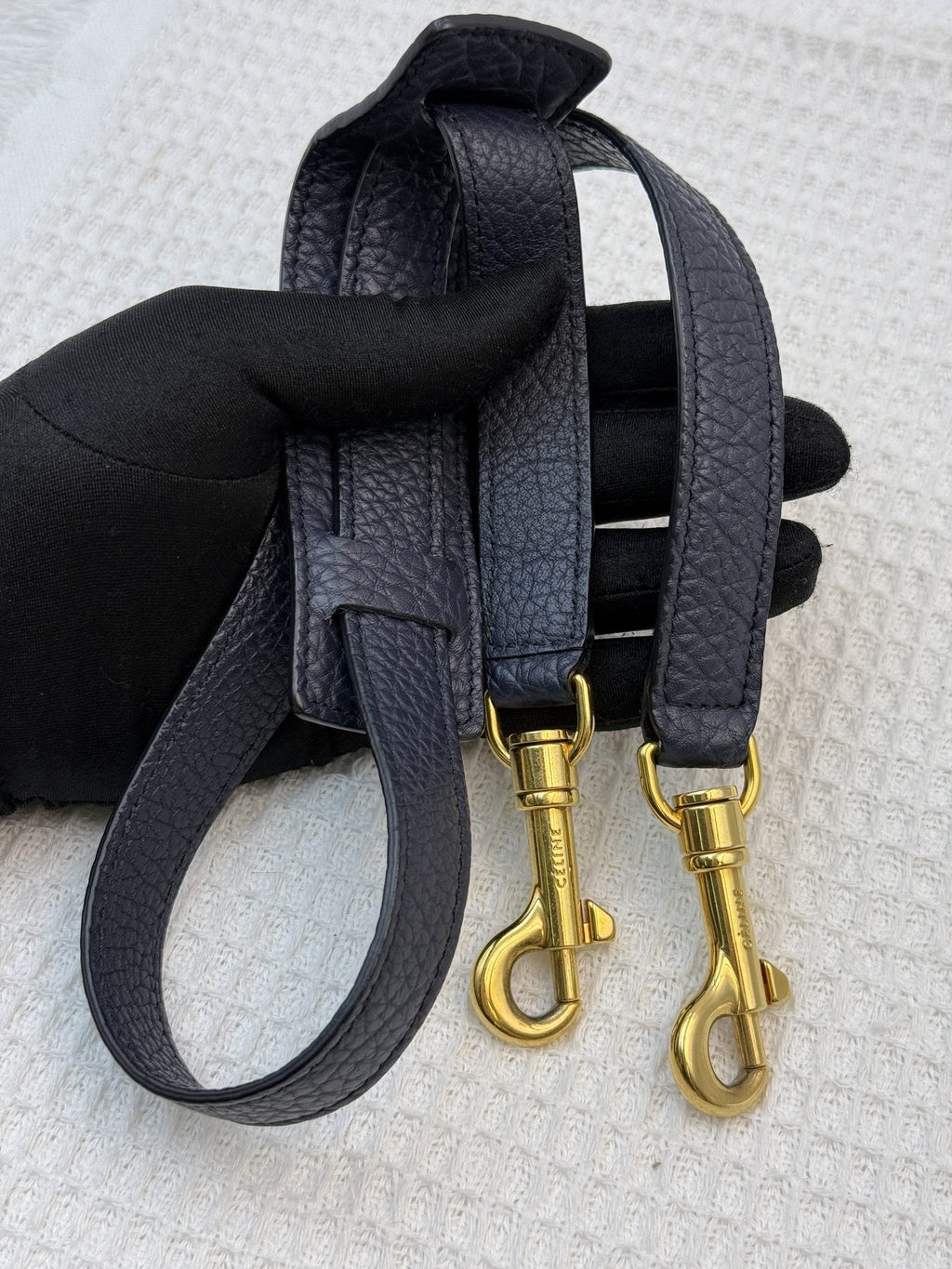 Celine Trapeze - Navy, Black and Red Leather and Suede detail view 9