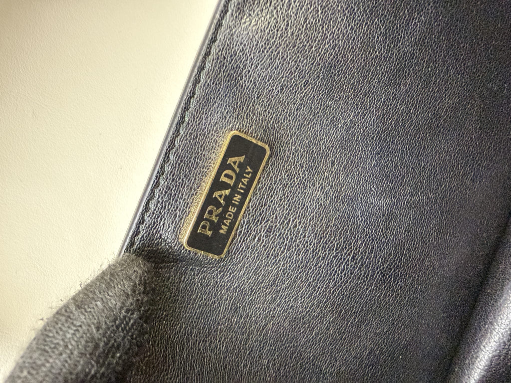 Prada Cahier - White and Black Leather detail view 8