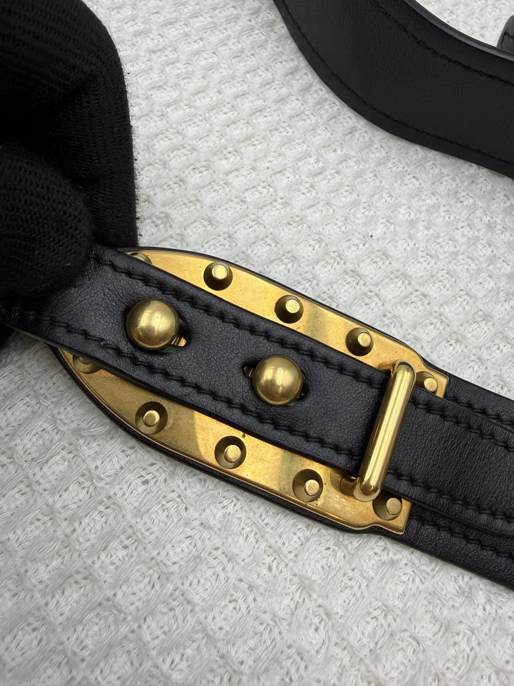 Prada Cahier - White and Black Leather detail view 10
