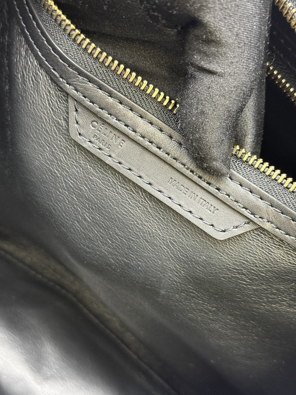 Celine Mini Luggage Tote - Black and Cream Leather detail view 5