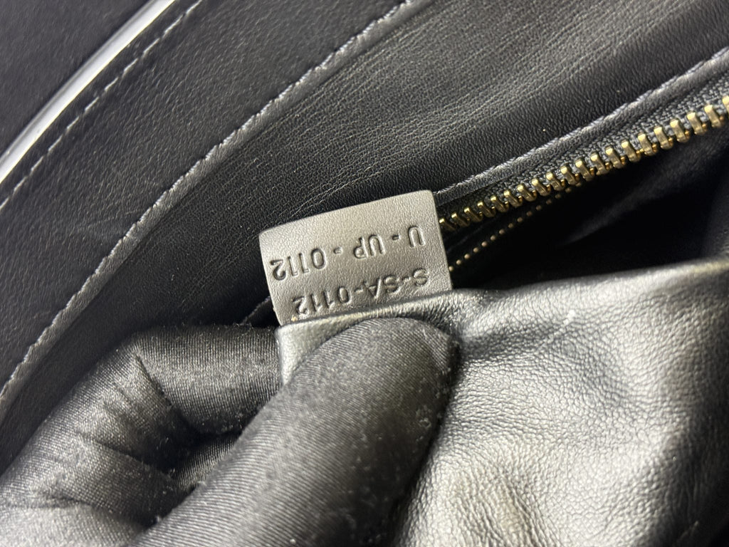 Celine Mini Luggage Tote - Black and Cream Leather detail view 7