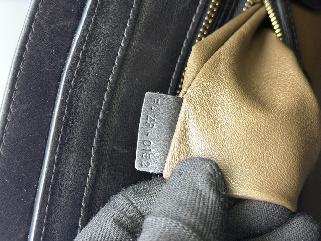 Celine Micro Luggage Tote - Blue, Black and Taupe detail view 6