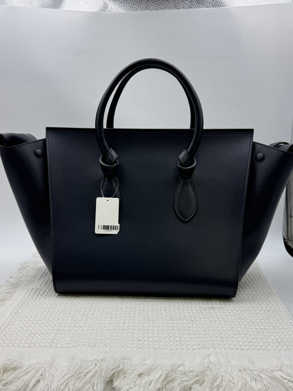 Celine Tie Tote - Black with Yellow Lining detail view 2
