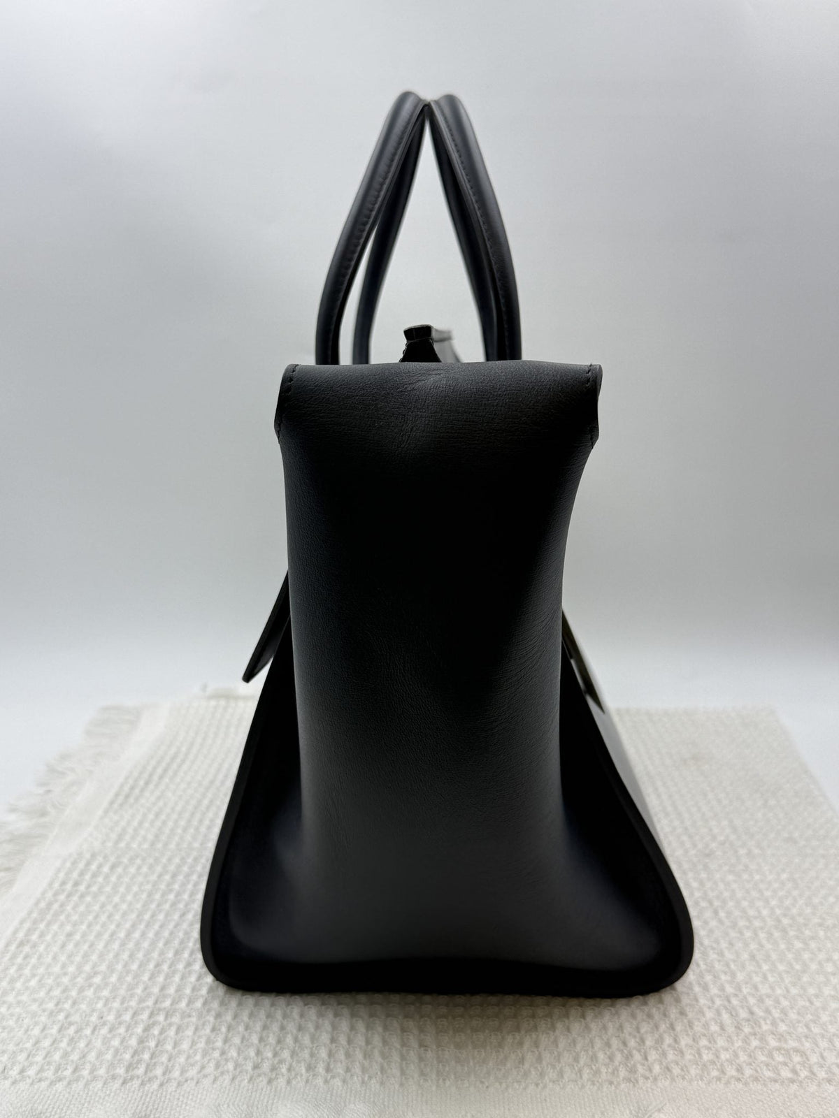 Celine Tie Tote - Black with Yellow Lining detail view 3