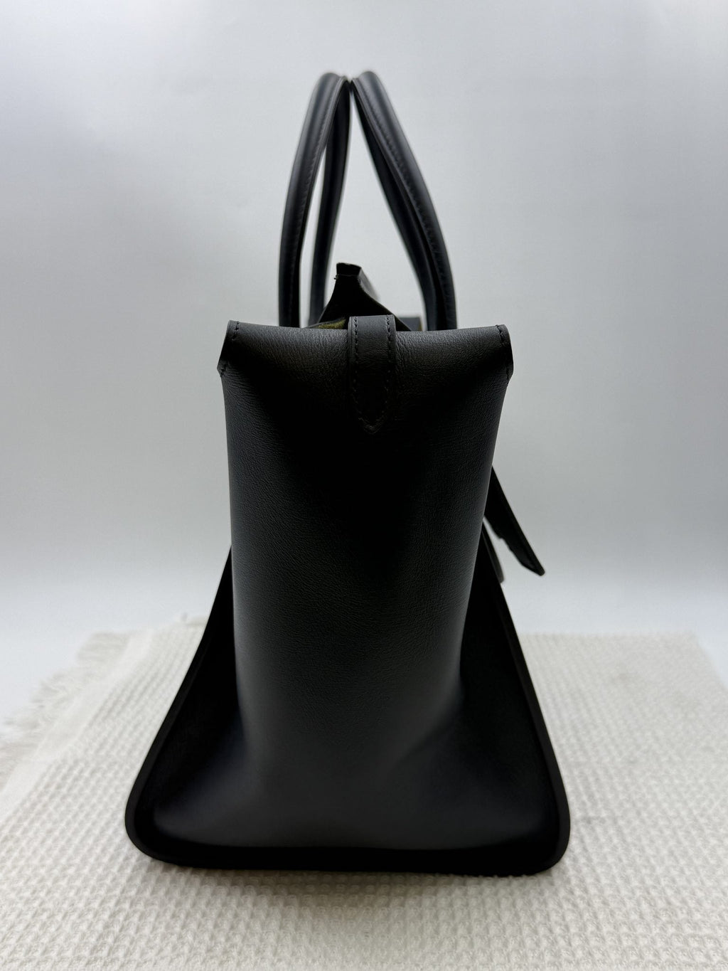 Celine Tie Tote - Black with Yellow Lining detail view 4