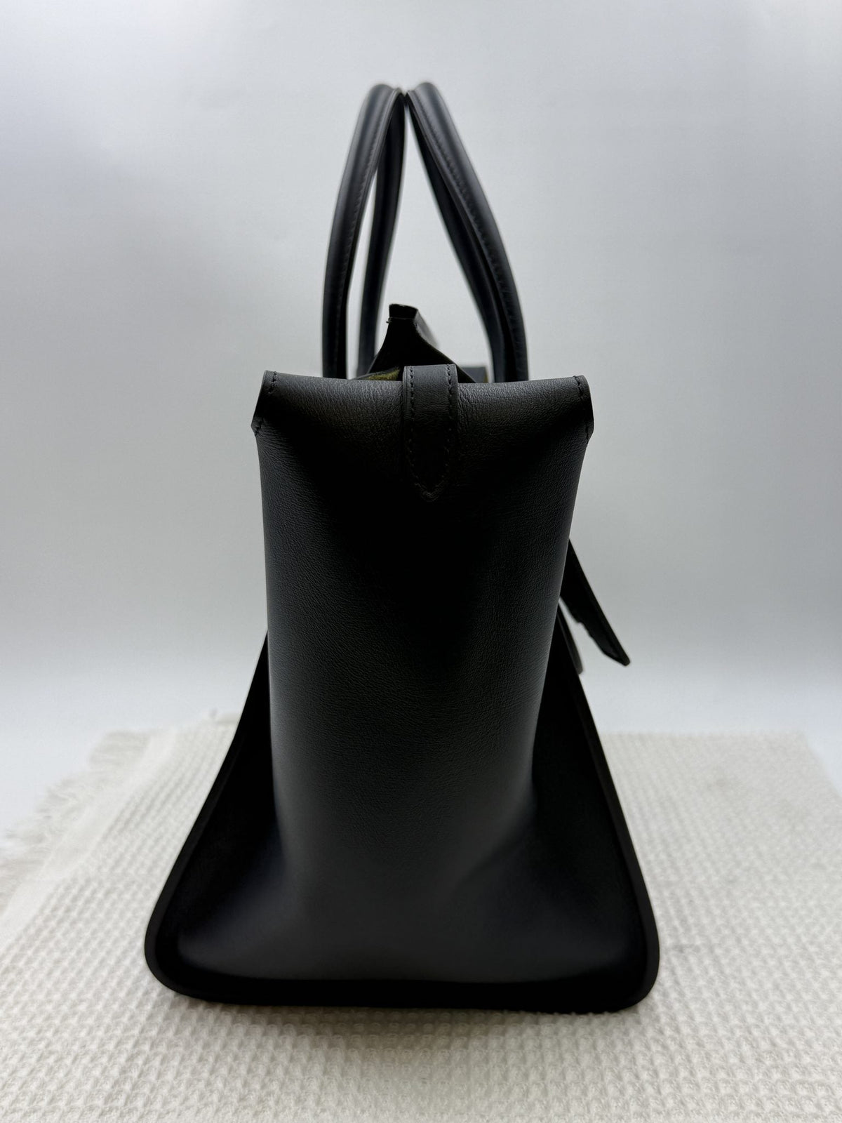 Celine Tie Tote - Black with Yellow Lining detail view 4