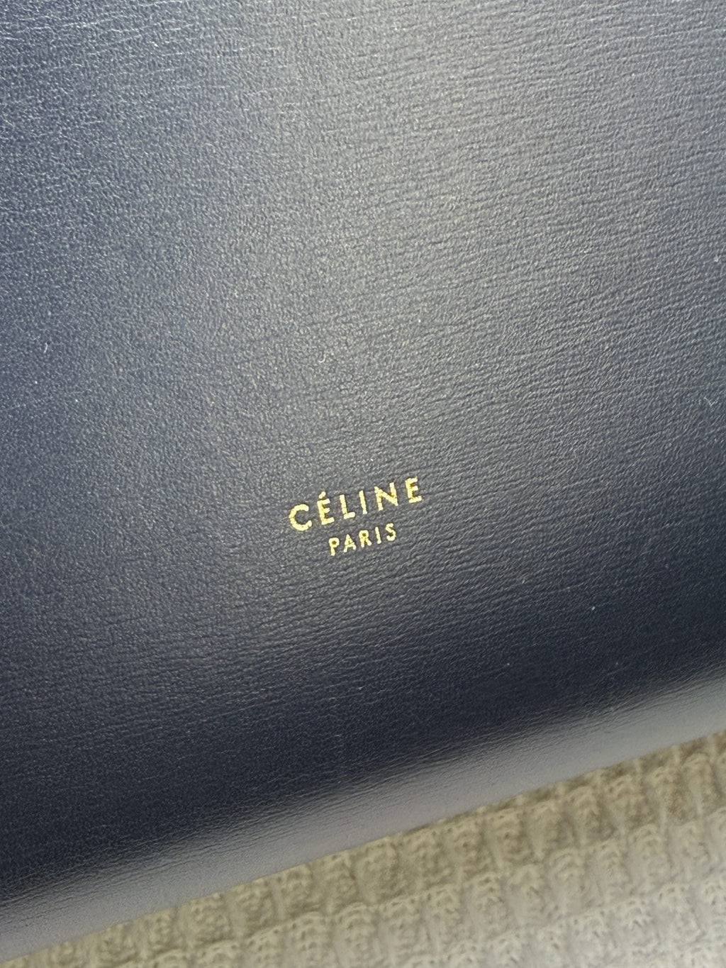 Celine Tie Tote - Black with Yellow Lining detail view 5