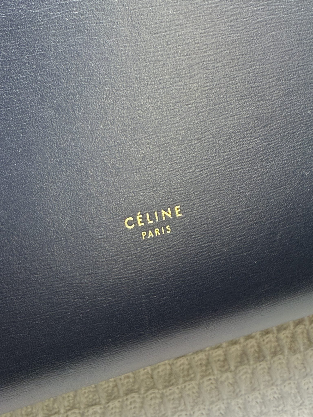 Celine Tie Tote - Black with Yellow Lining detail view 5