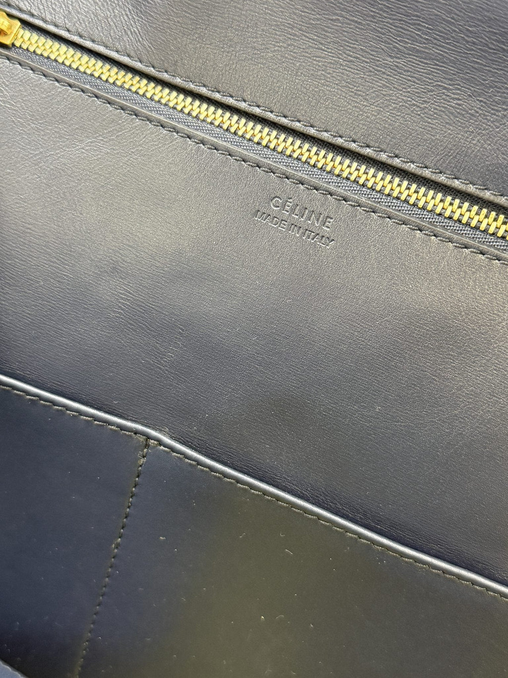 Celine Tie Tote - Black with Yellow Lining detail view 9