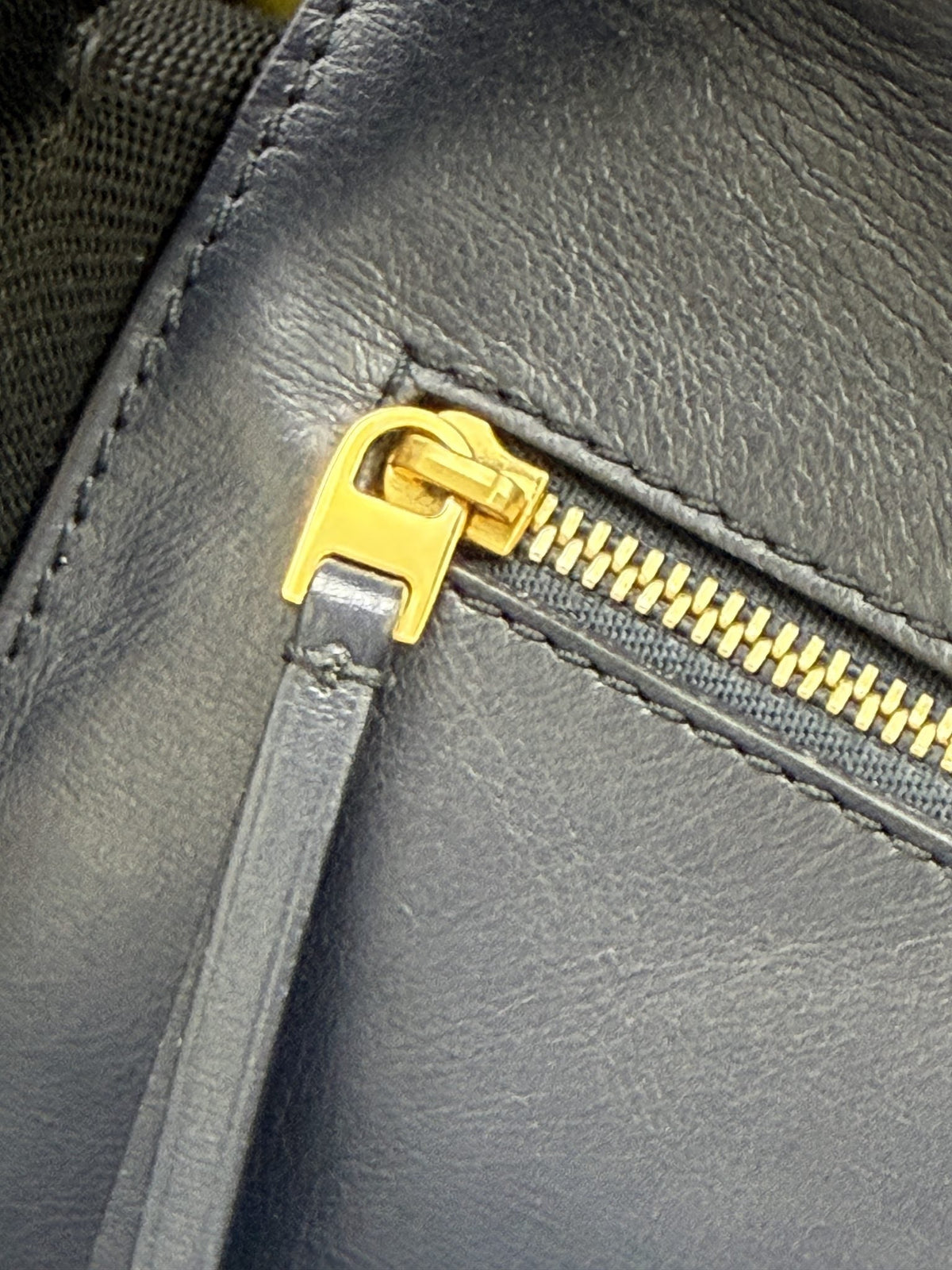 Celine Tie Tote - Black with Yellow Lining detail view 10