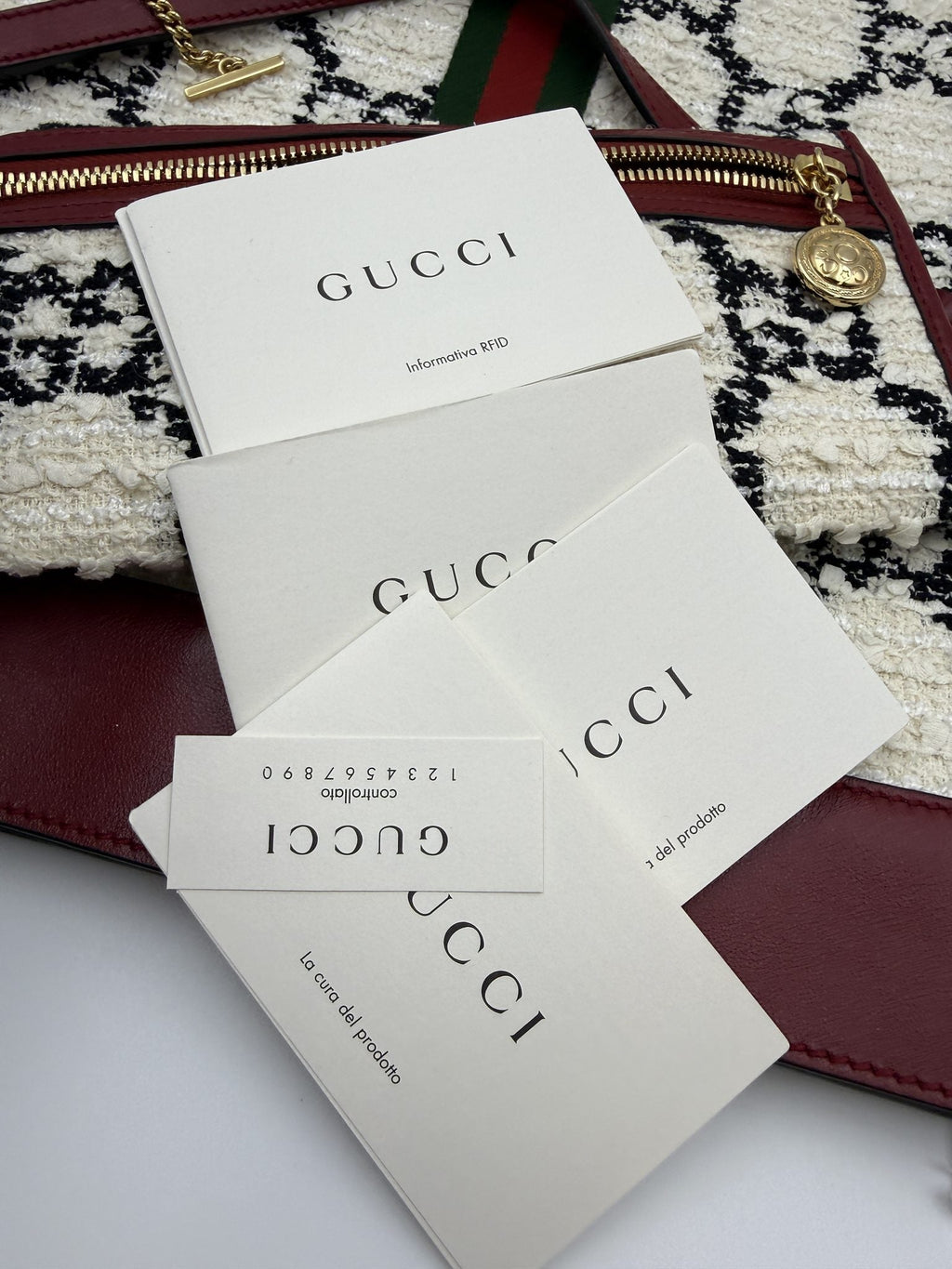 Gucci Rajah Tiger Head Tote - Burgundy, Ivory and Black detail view 11