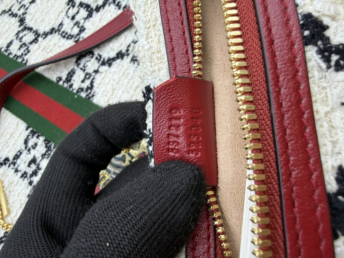 Gucci Rajah Tiger Head Tote - Burgundy, Ivory and Black detail view 12
