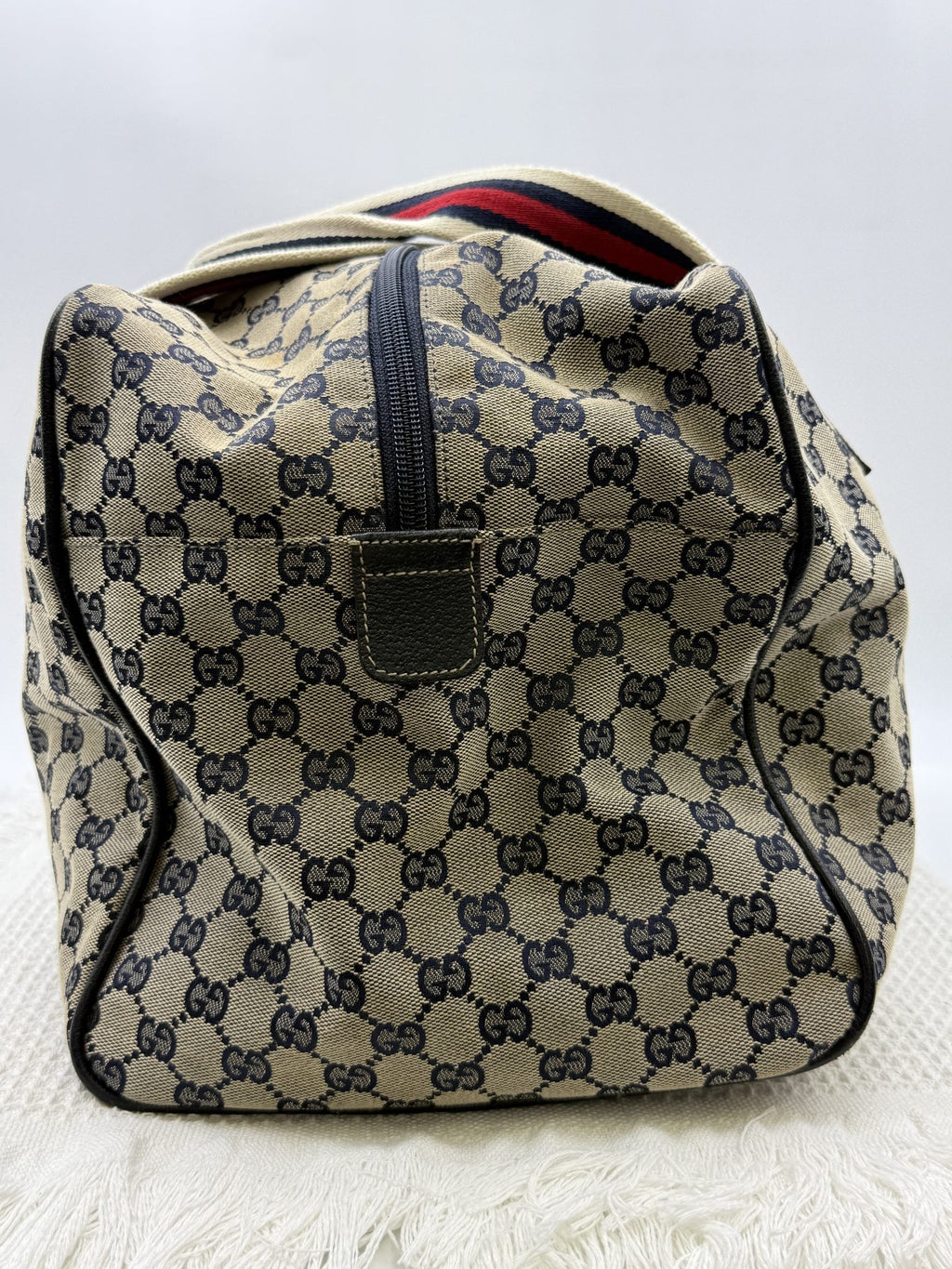Gucci Web GG Canvas Tote - Beige and Brown detail view 4