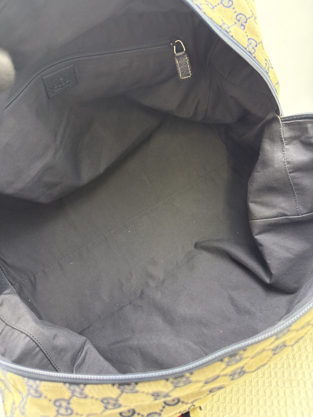Gucci Web GG Canvas Tote - Beige and Brown detail view 7