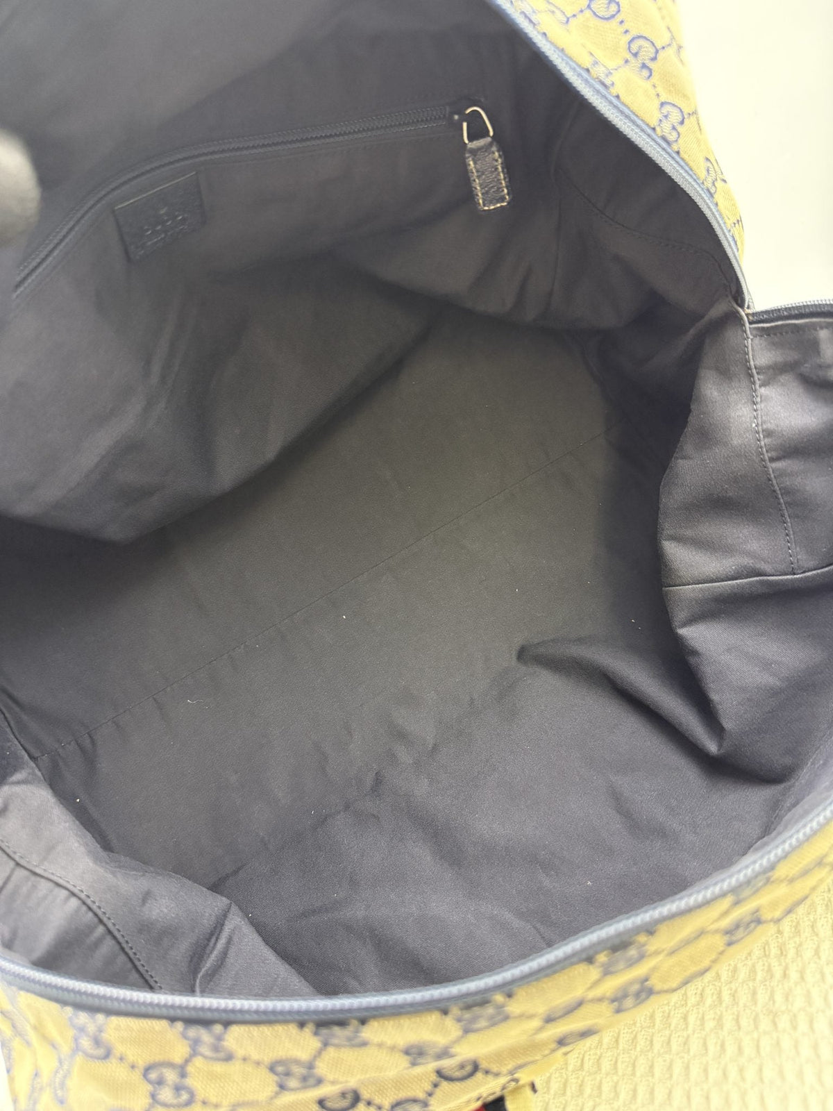 Gucci Web GG Canvas Tote - Beige and Brown detail view 7