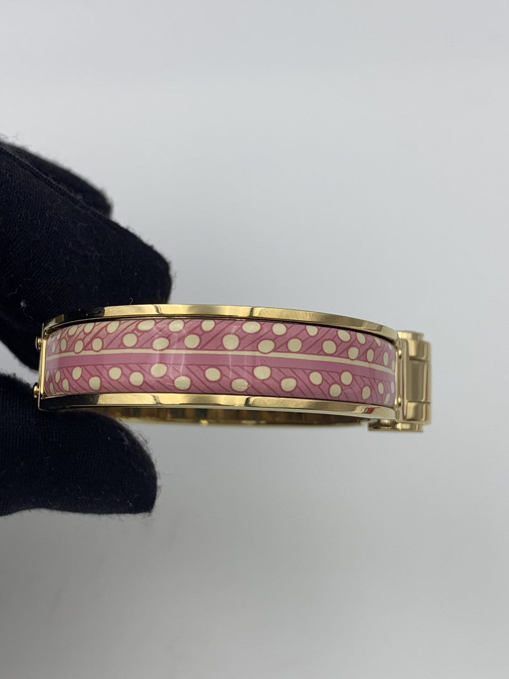 Hermès Bracelet – Pink Orange Pattern And Gold - view 4