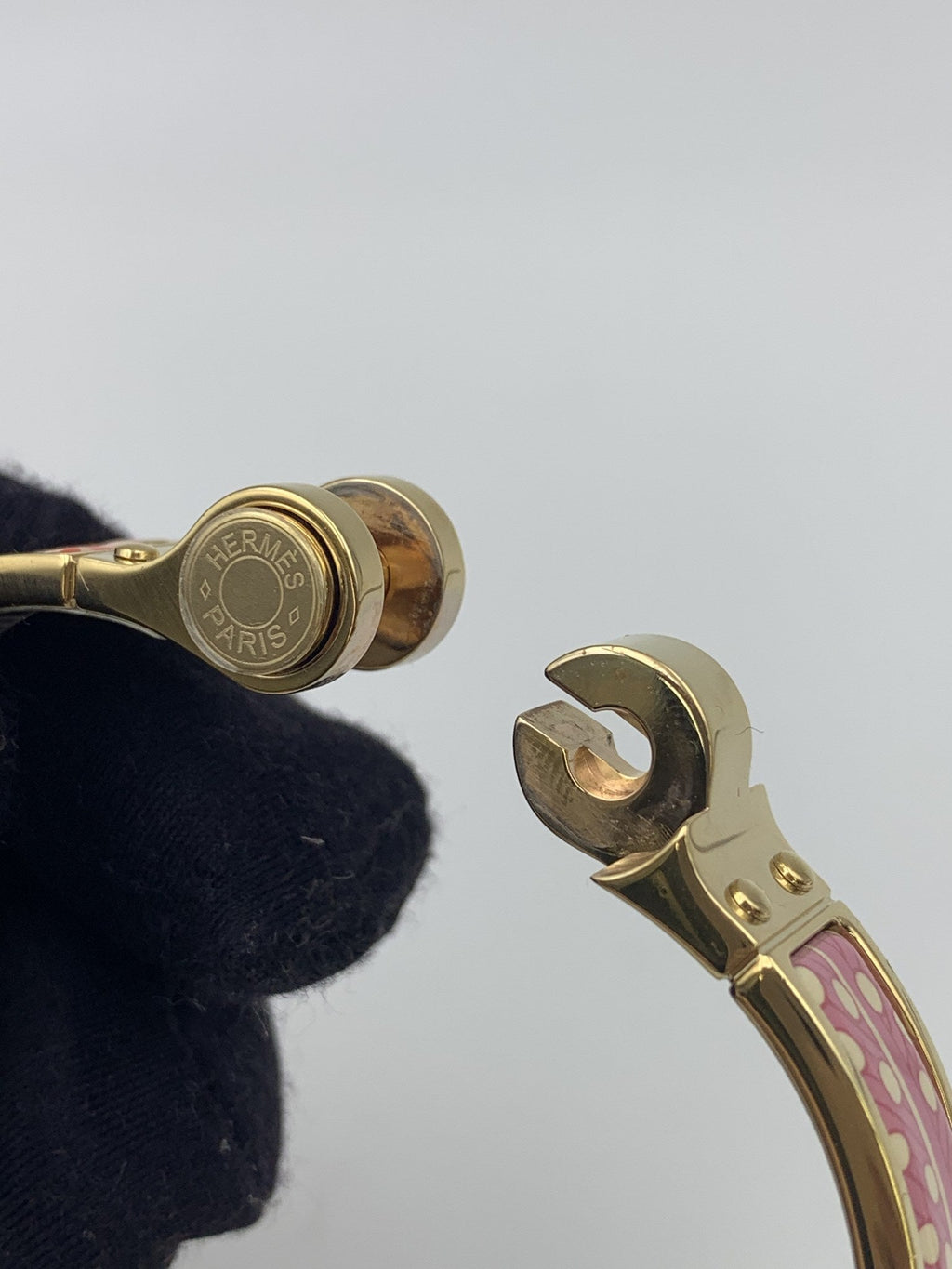 Hermès Bracelet – Pink Orange Pattern And Gold - view 6