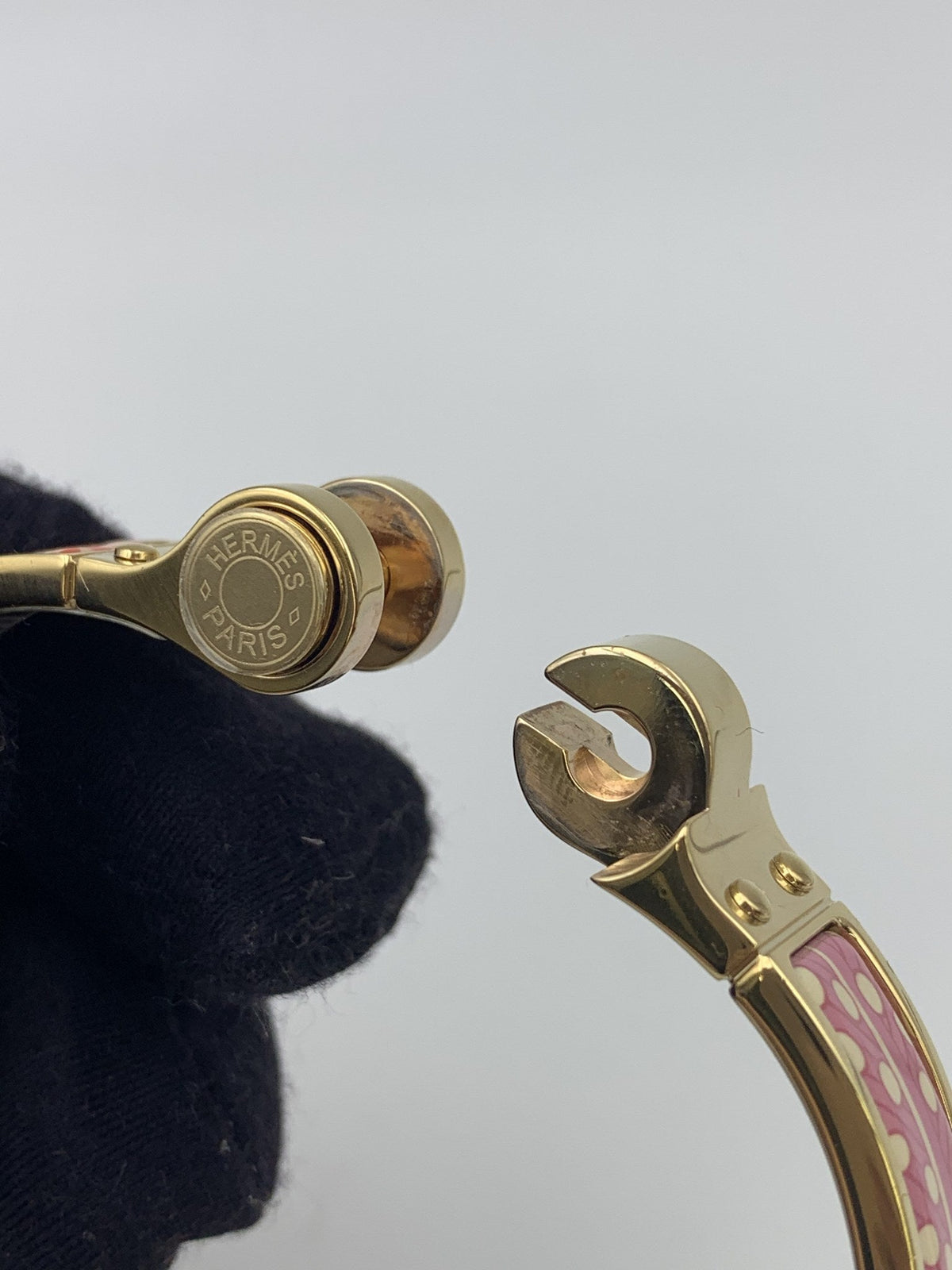 Hermès Bracelet – Pink Orange Pattern And Gold - view 6
