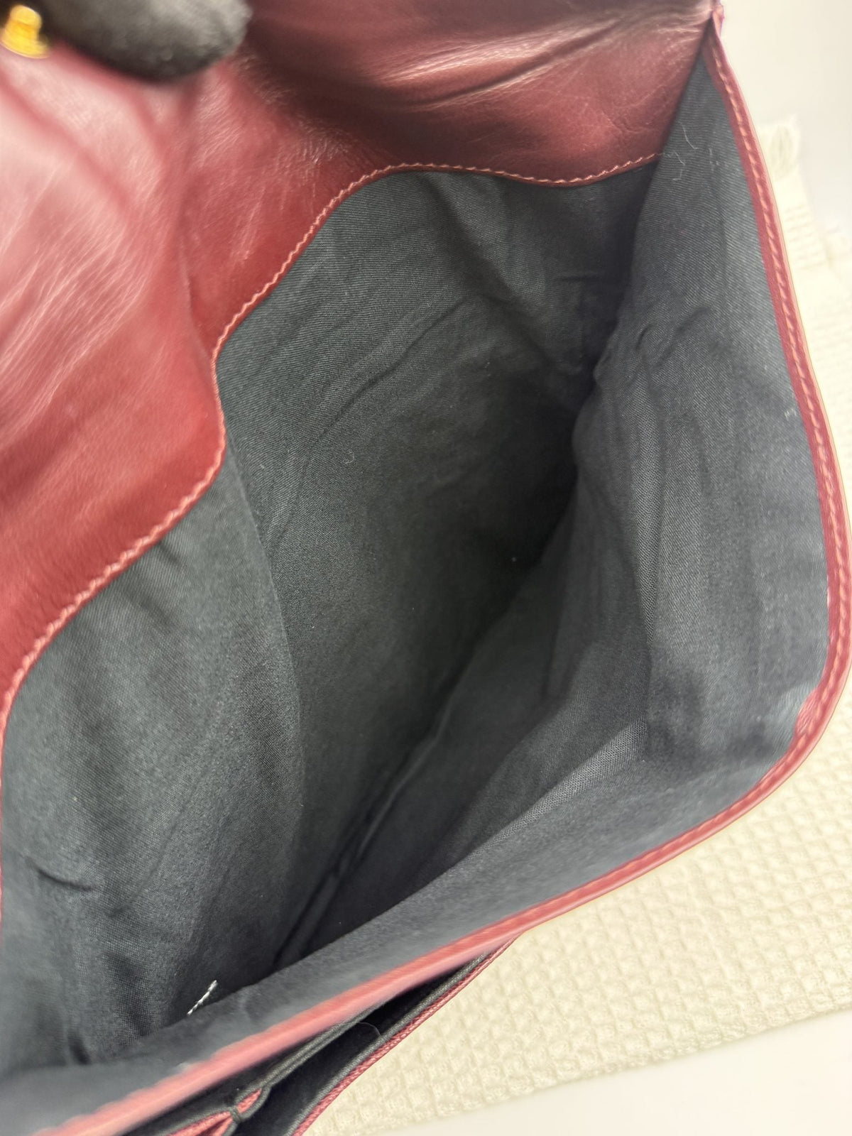 Balenciaga Giant Envelope Clutch - Burgundy Leather detail view 5