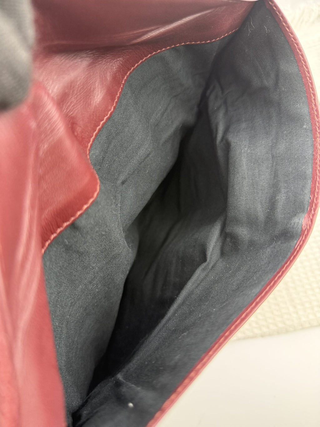 Balenciaga Giant Envelope Clutch - Burgundy Leather detail view 6