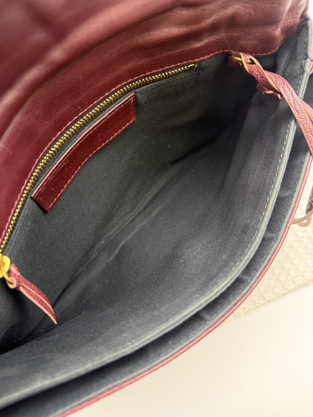 Balenciaga Giant Envelope Clutch - Burgundy Leather detail view 7