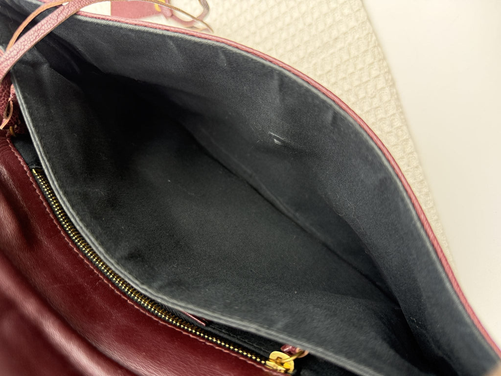 Balenciaga Giant Envelope Clutch - Burgundy Leather detail view 8