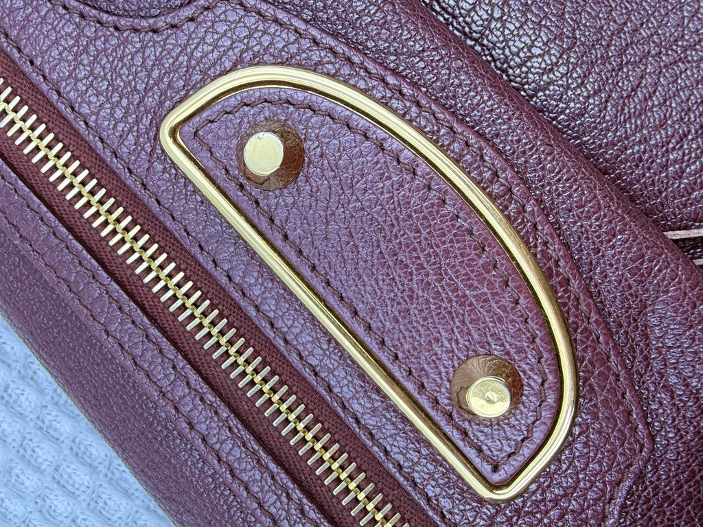 Balenciaga Giant Envelope Clutch - Burgundy Leather detail view 13