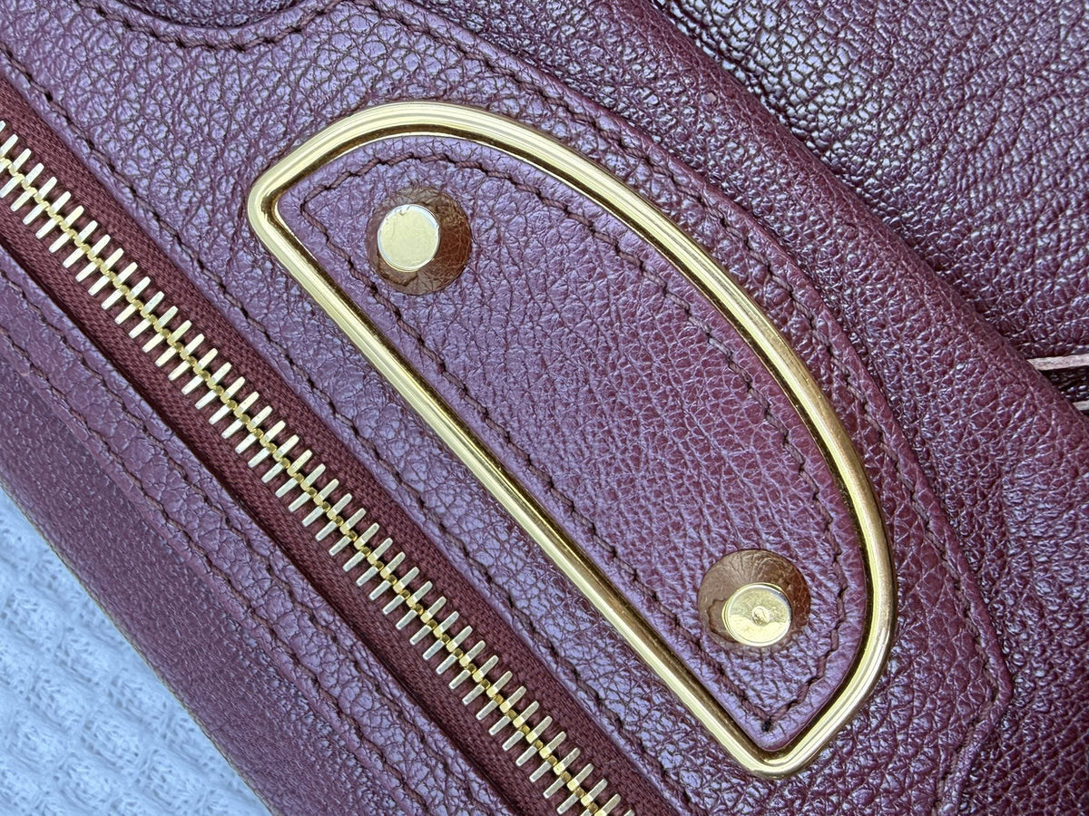 Balenciaga Giant Envelope Clutch - Burgundy Leather detail view 13