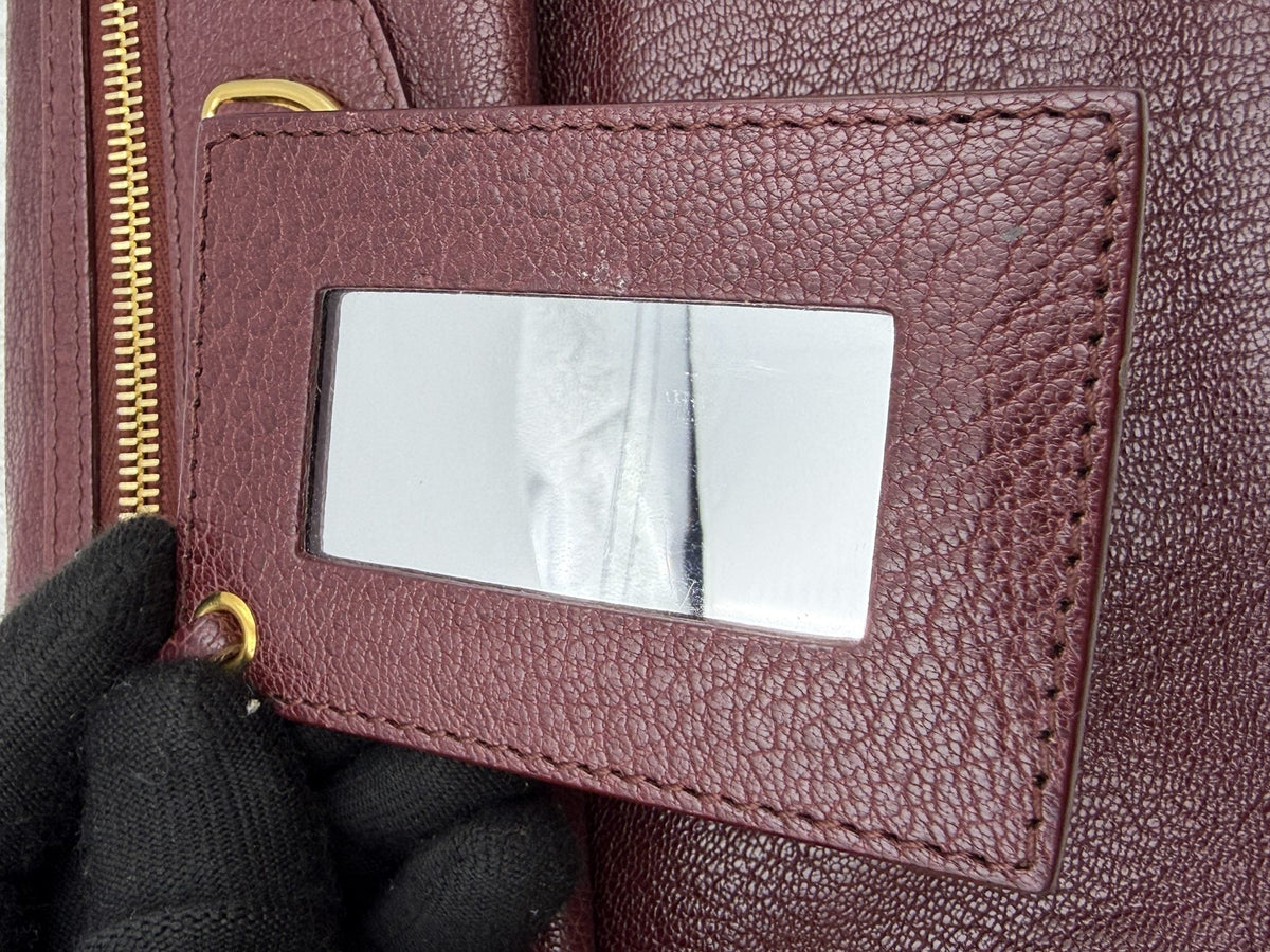 Balenciaga Giant Envelope Clutch - Burgundy Leather detail view 14