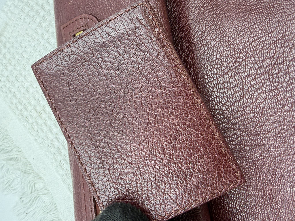 Balenciaga Giant Envelope Clutch - Burgundy Leather detail view 15