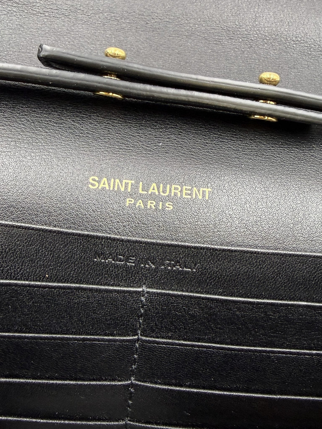 Saint Laurent Kate - Black Croc-Embossed Leather detail view 7