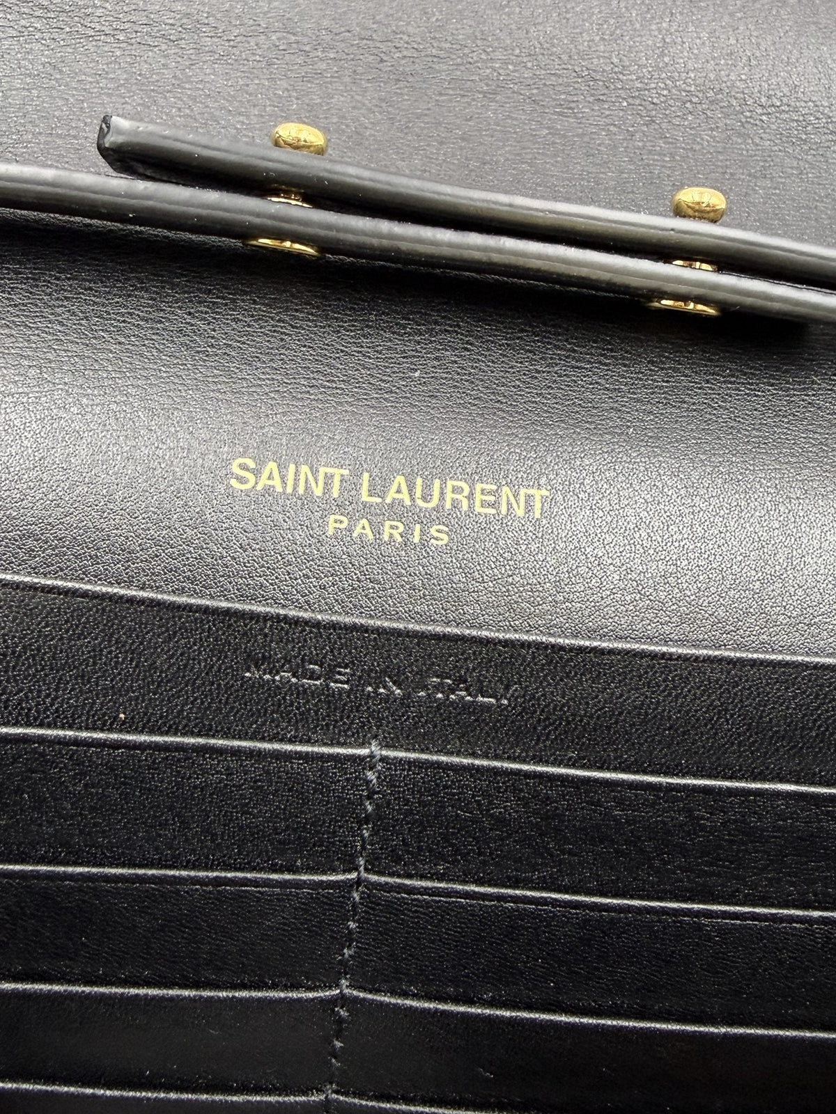 Saint Laurent Kate - Black Croc-Embossed Leather detail view 7
