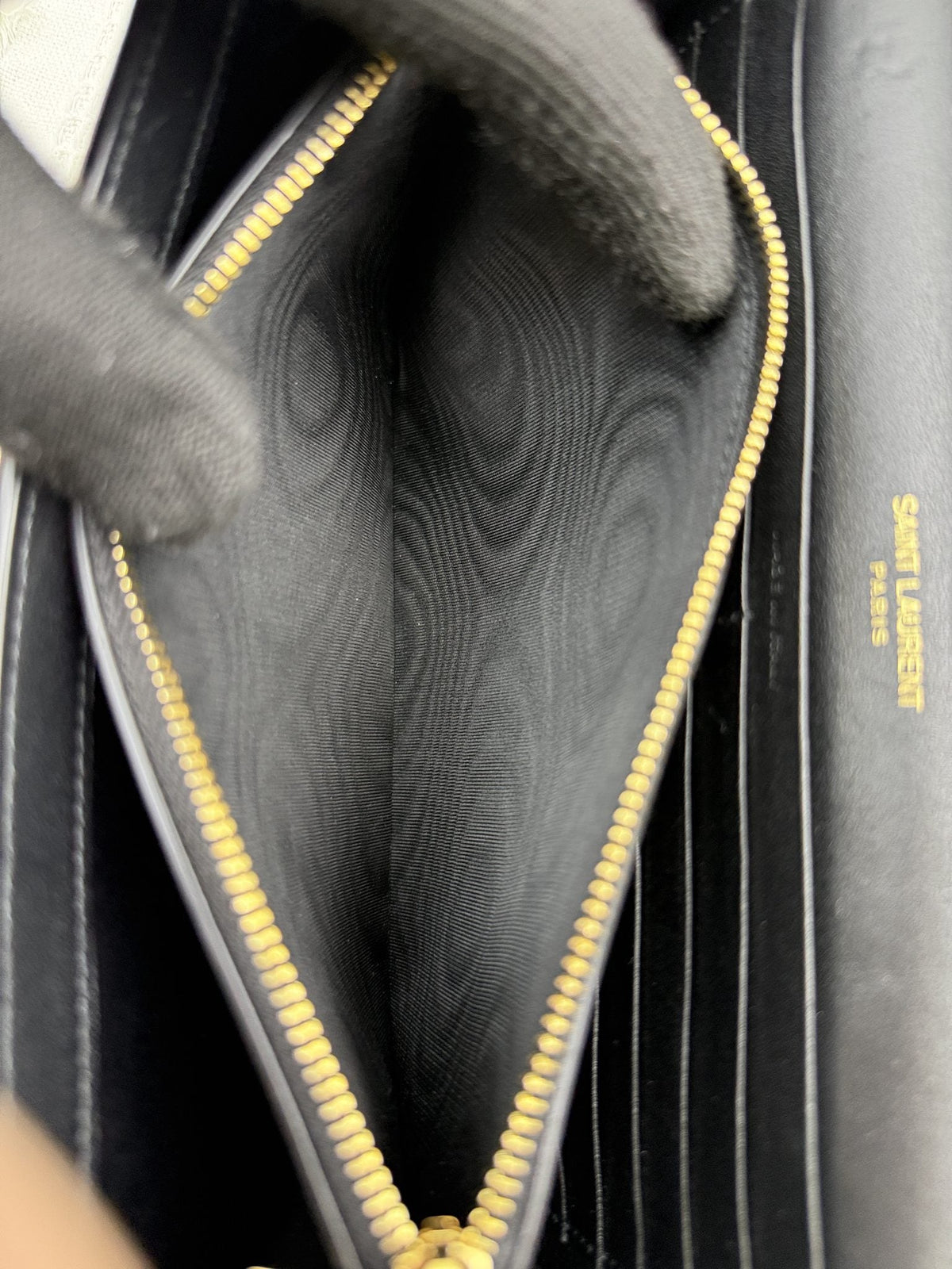 Saint Laurent Kate - Black Croc-Embossed Leather detail view 11