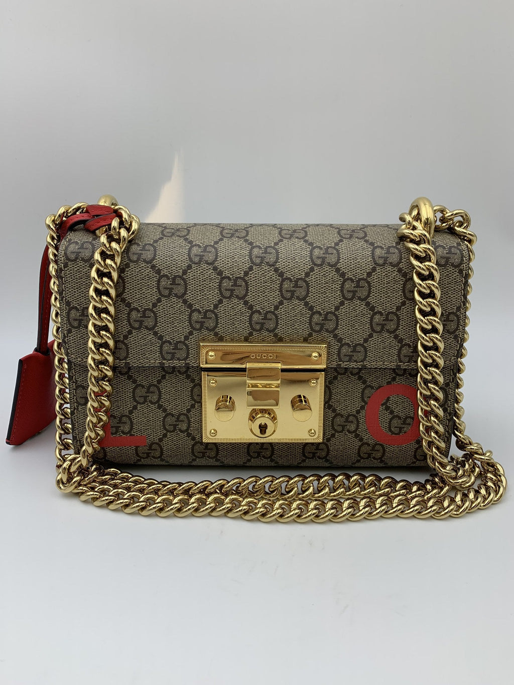Gucci Padlock Chain Shoulder Bag – Beige - view 1