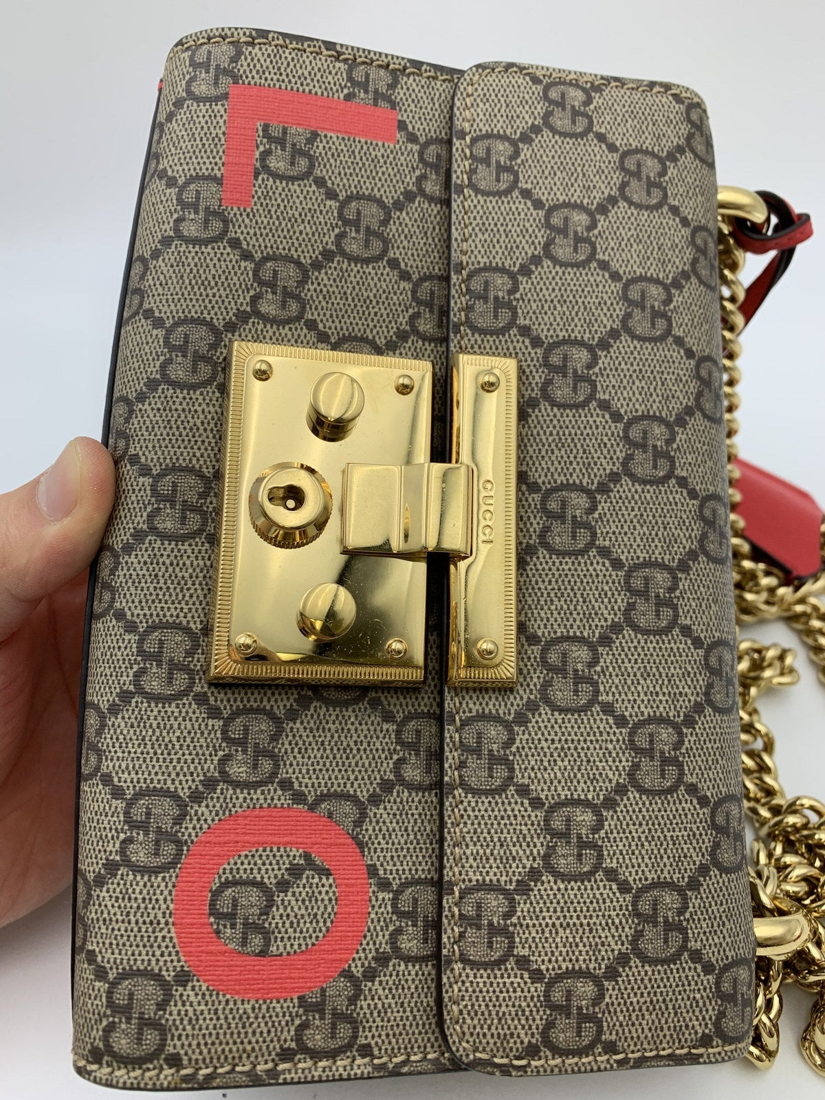 Gucci Padlock Chain Shoulder Bag – Beige - view 5