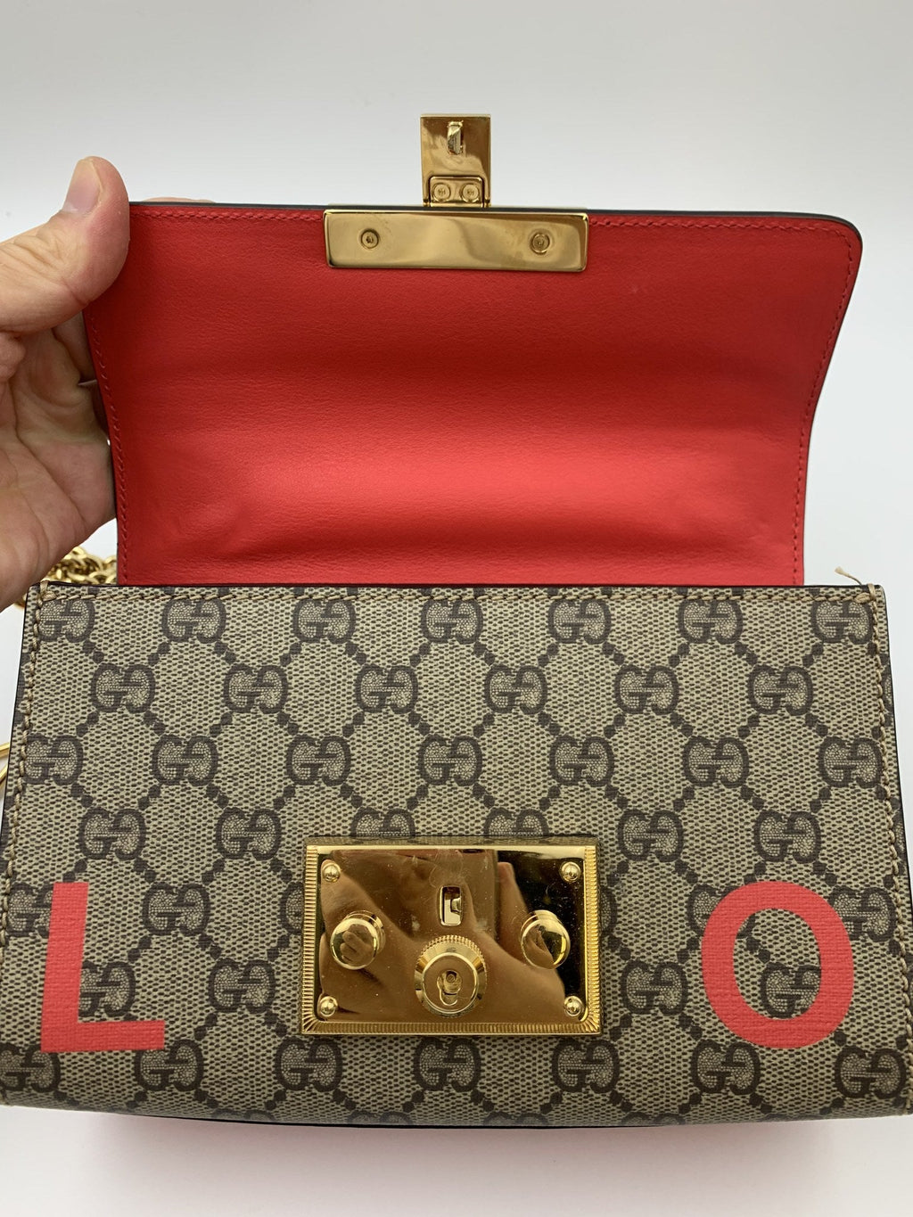 Gucci Padlock Chain Shoulder Bag – Beige - view 7
