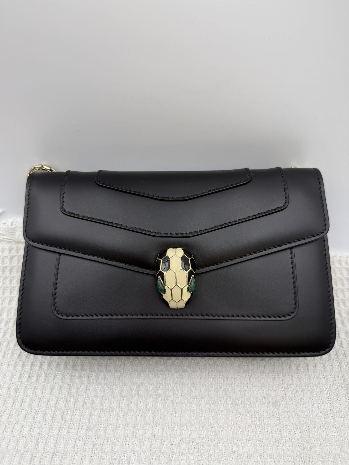 Bvlgari Serpenti Forever - Black Leather front view